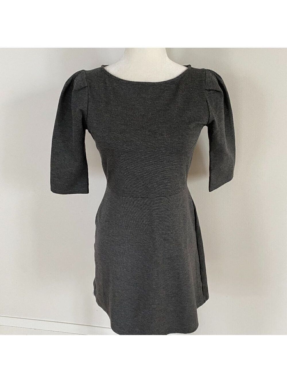 REBEL Sugar New Gray Dress BNWT Medium 3/4 Sleeve